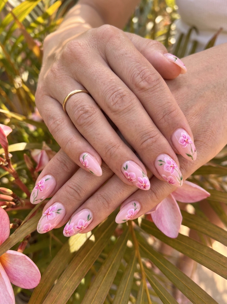 Pink Orchid Nägel